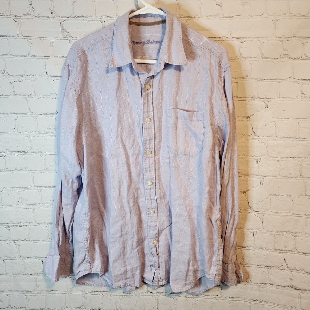 Men's Tommy Bahama 100% linen, longsleeve button-down shirt, size Large